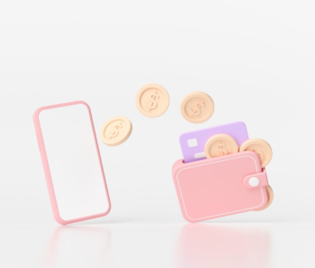 3D rendering Online mobile money transfer, Secure online payment, and mobile banking concept. 3D illustration