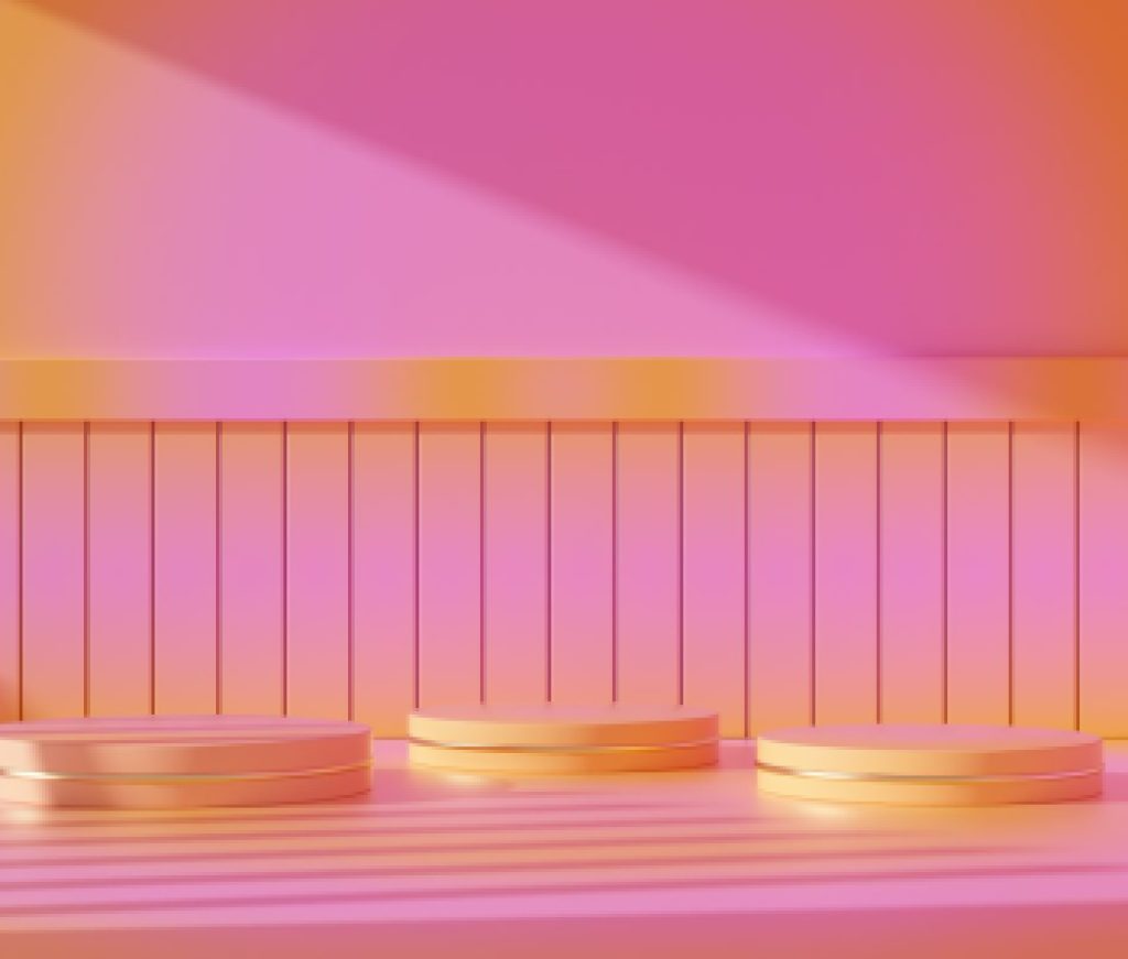 Cylinder podium on colorful background. Abstract minimal colorful scene for product placement 3d render illustration.