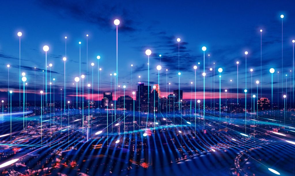 Big data connection technology. Smart city and digital transform